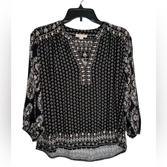 🖤 Knox Rose Boho Floral & Paisley Blouse - Picture 1 of 10